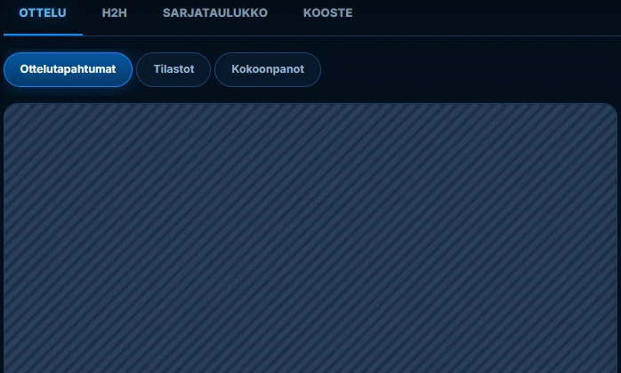 Ottelutapahtumat peitossa